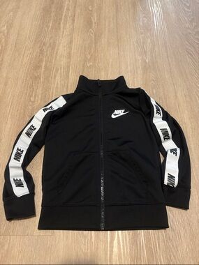 Nike Black & White Kids Full-Zip Track Jacket